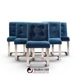 paul evans for directional mid century chrome cantilever dining chairs - set of 6