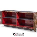 paul evans for directional mid century copper, pewter and bronze patchwork credenza