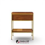 paul mccobb model 8714 mahogany, brass and cane nightstands - pair