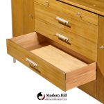 paul mccobb for calvin linear mid century walnut and stainless steel credenza