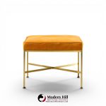paul mccobb for calvin mid century brass x base stools - pair