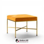 paul mccobb for calvin mid century brass x base stools - pair