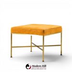 paul mccobb for calvin mid century brass x base stools - pair
