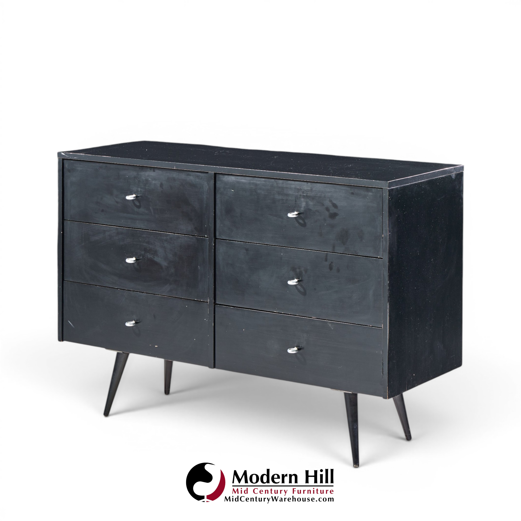 paul mccobb for planner group mid century ebonized 6 drawer dresser