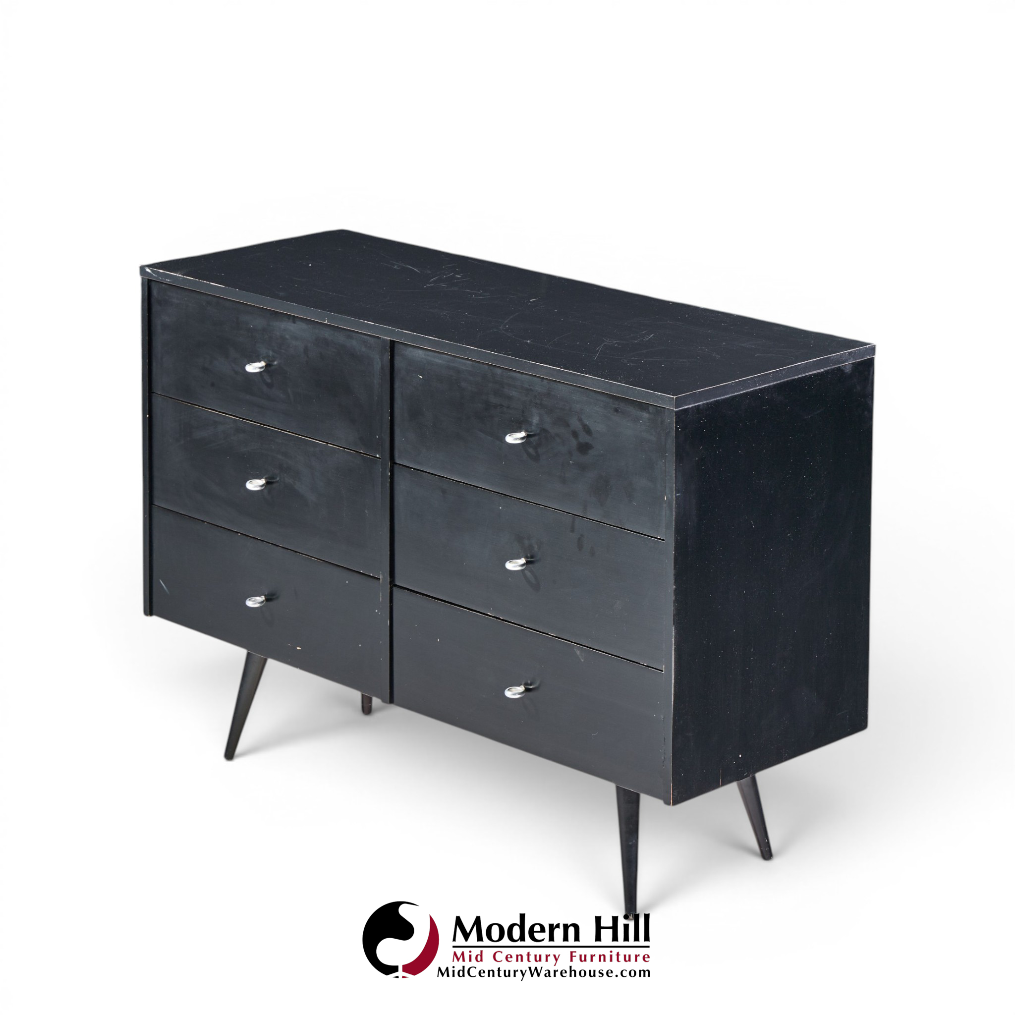 paul mccobb for planner group mid century ebonized 6 drawer dresser
