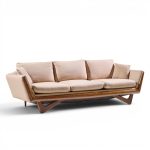 adrian pearsall style mid century walnut gondola sofa