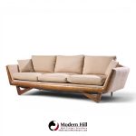 adrian pearsall style mid century walnut gondola sofa
