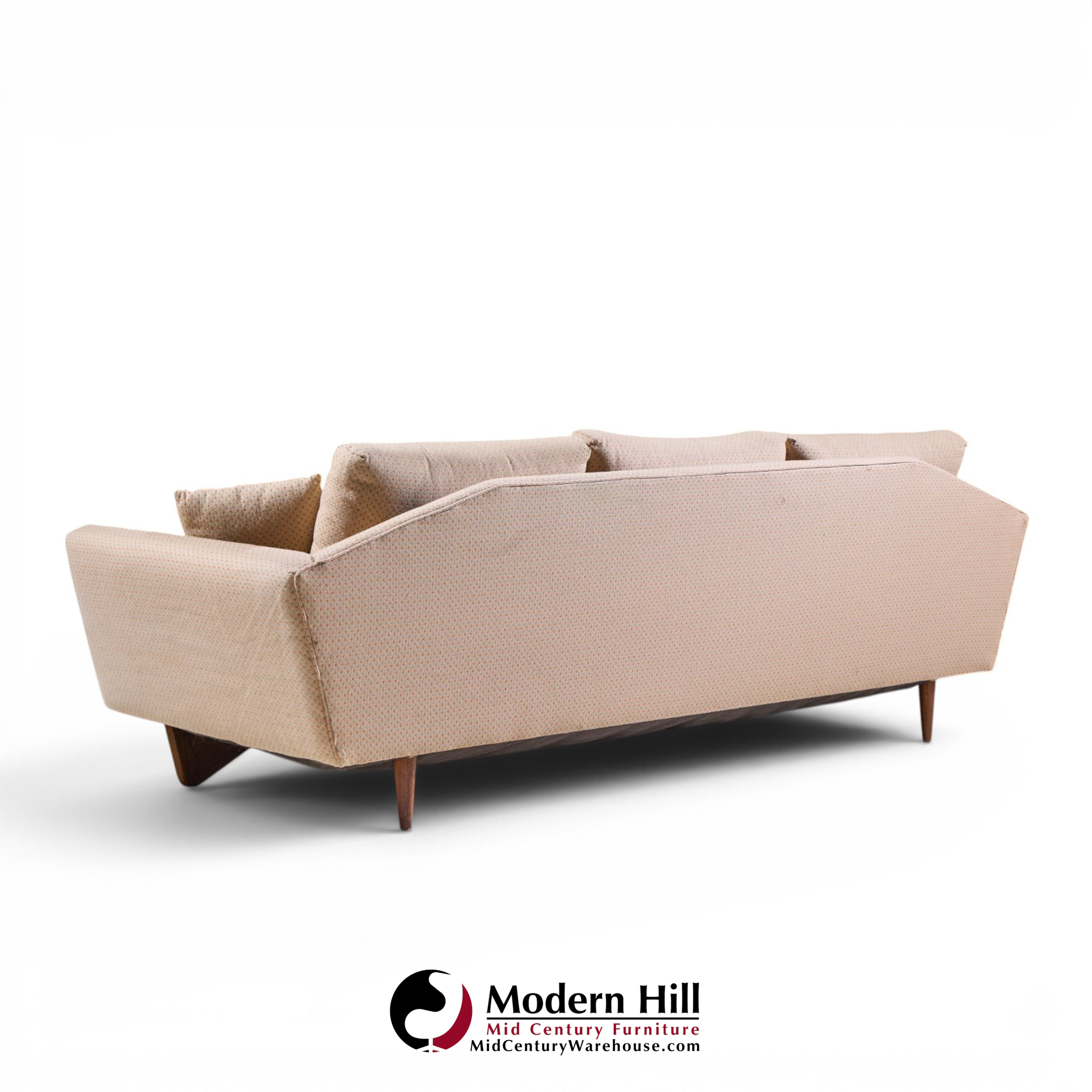 adrian pearsall style mid century walnut gondola sofa
