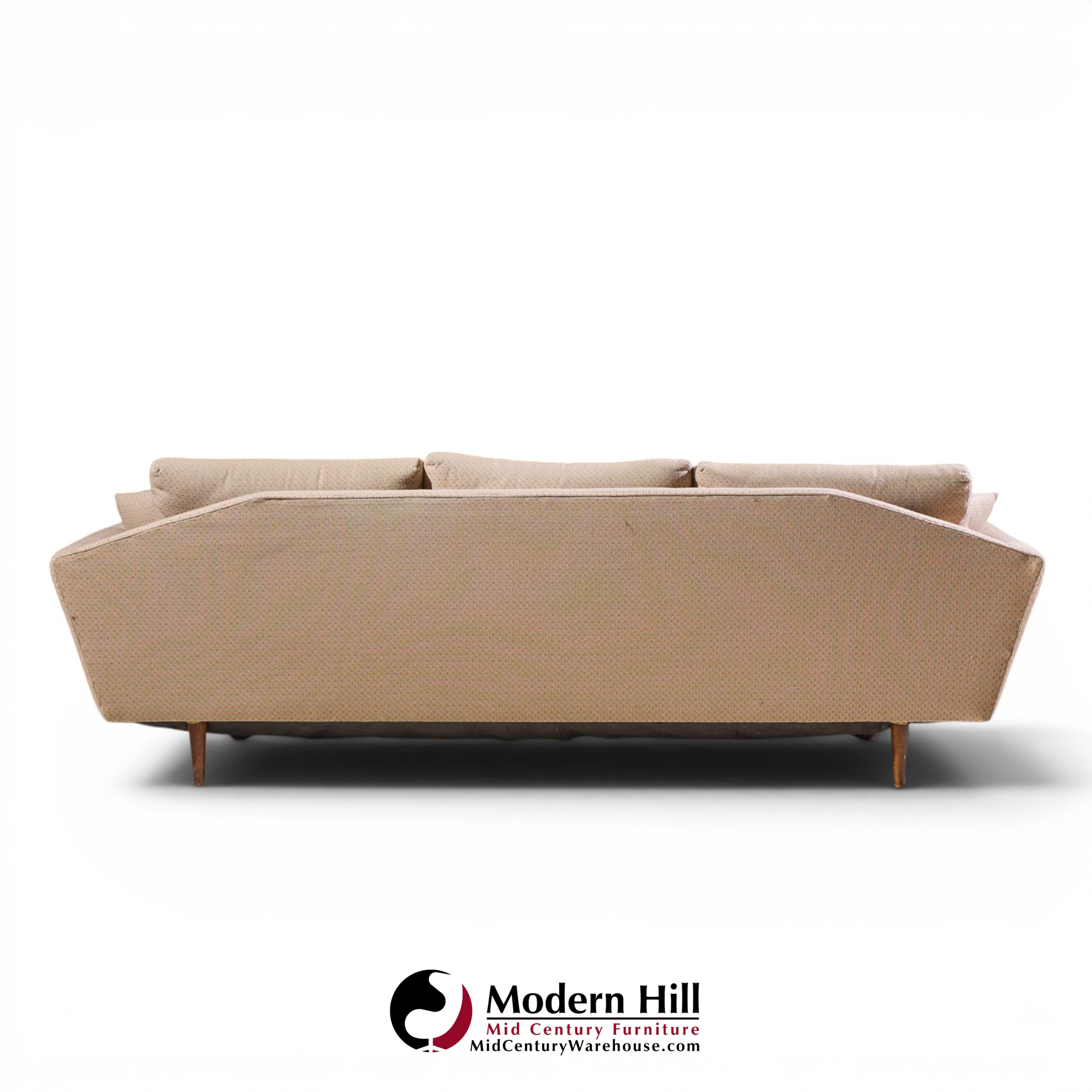 adrian pearsall style mid century walnut gondola sofa