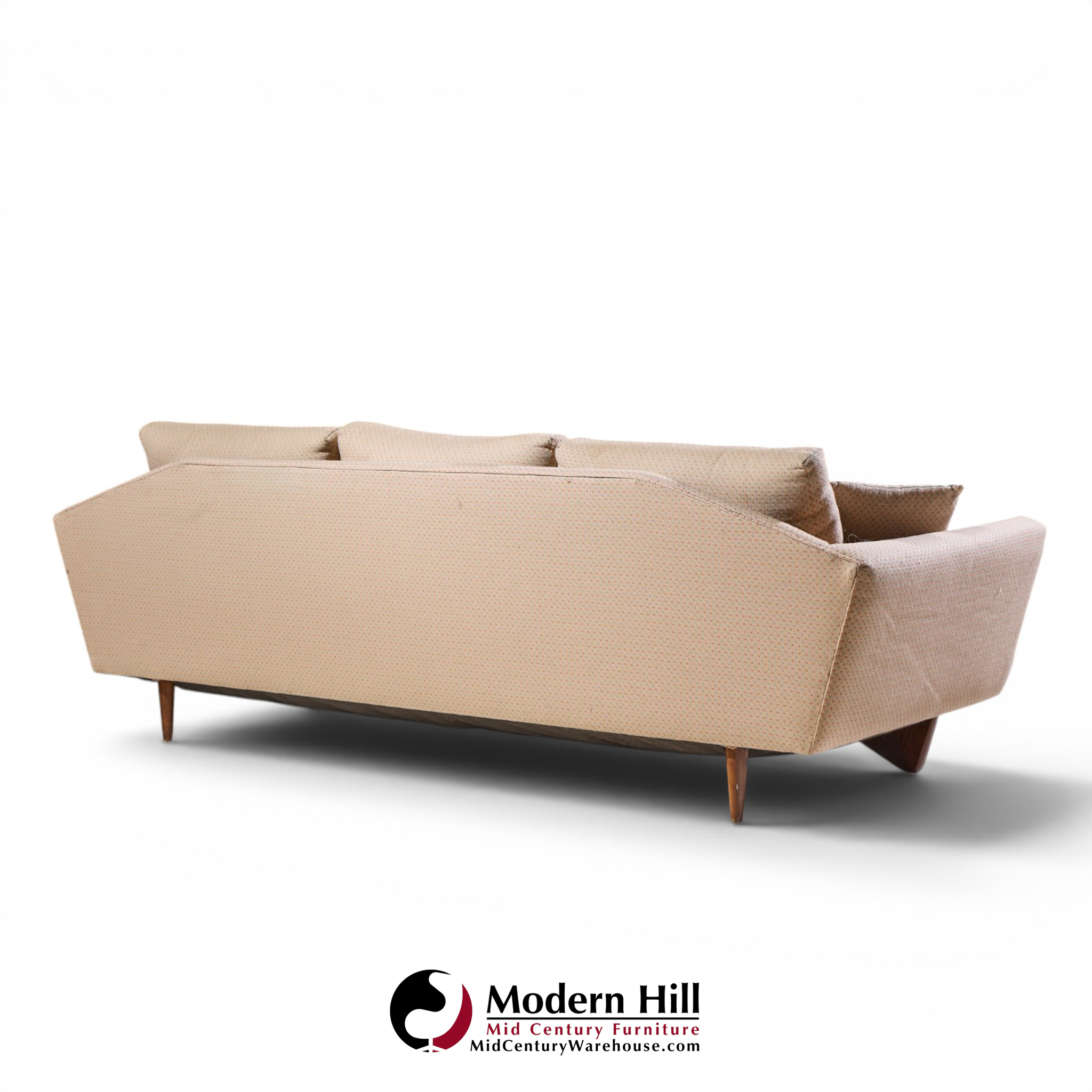adrian pearsall style mid century walnut gondola sofa