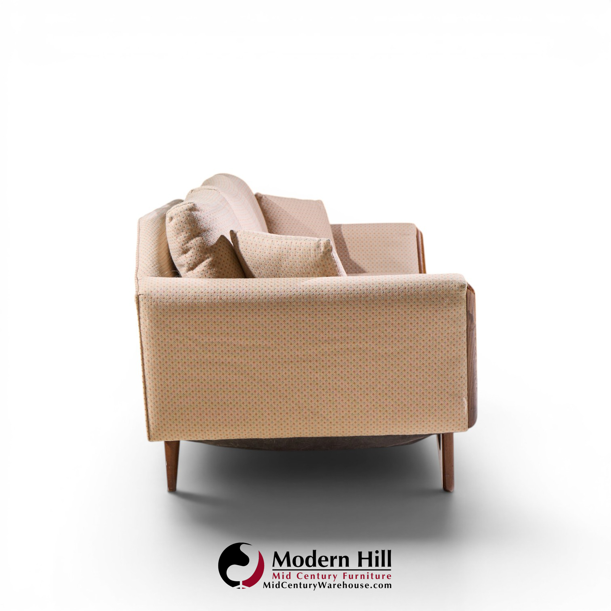 adrian pearsall style mid century walnut gondola sofa