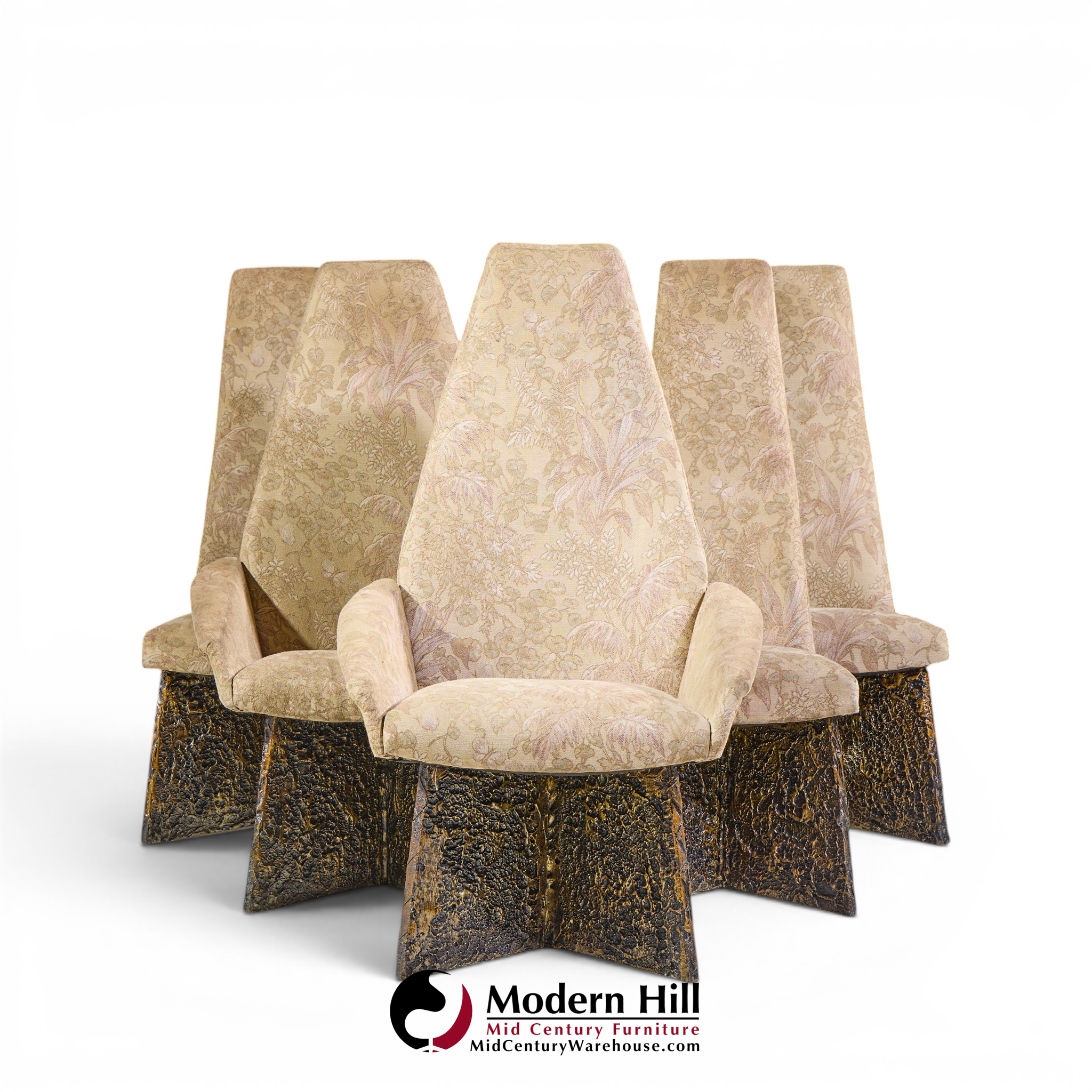 adrian pearsall for craft associates mid century brutalist dining chairs - set of 6