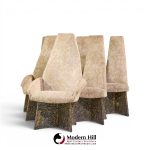 adrian pearsall for craft associates mid century brutalist dining chairs - set of 6