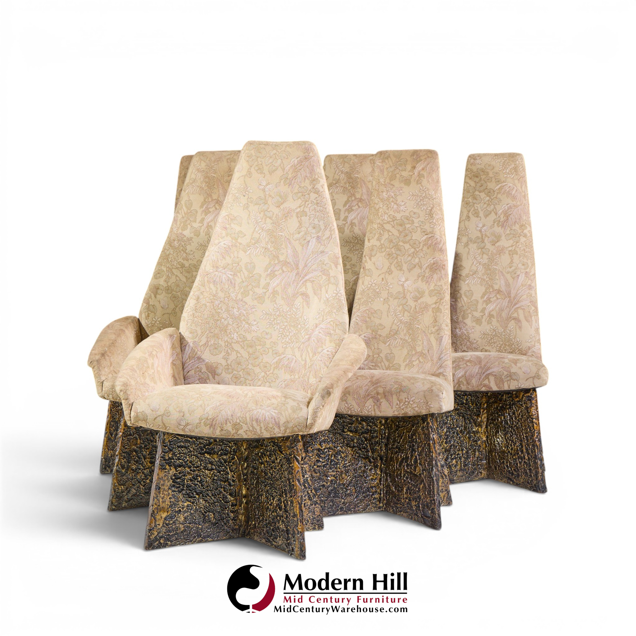adrian pearsall for craft associates mid century brutalist dining chairs - set of 6
