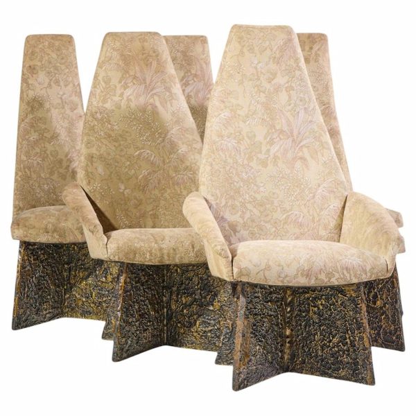adrian pearsall for craft associates mid century brutalist dining chairs - set of 6