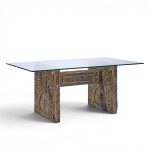 adrian pearsall for craft associates mid century brutalist glass top dining table