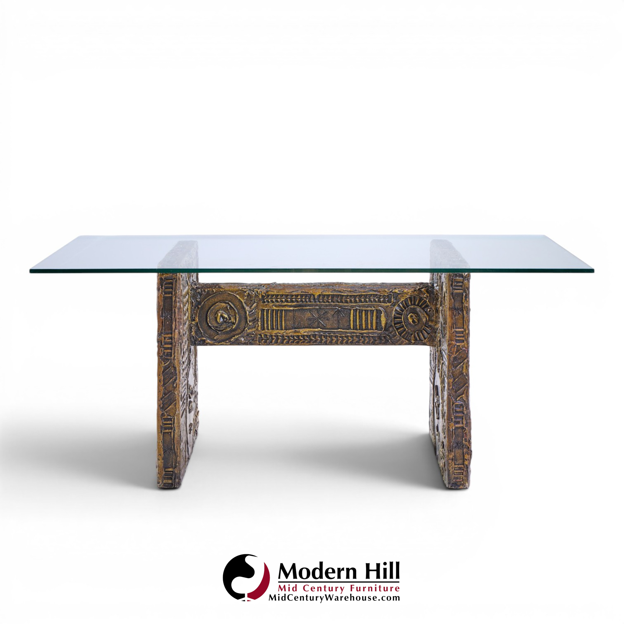adrian pearsall for craft associates mid century brutalist glass top dining table