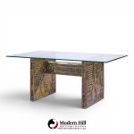 adrian pearsall for craft associates mid century brutalist glass top dining table
