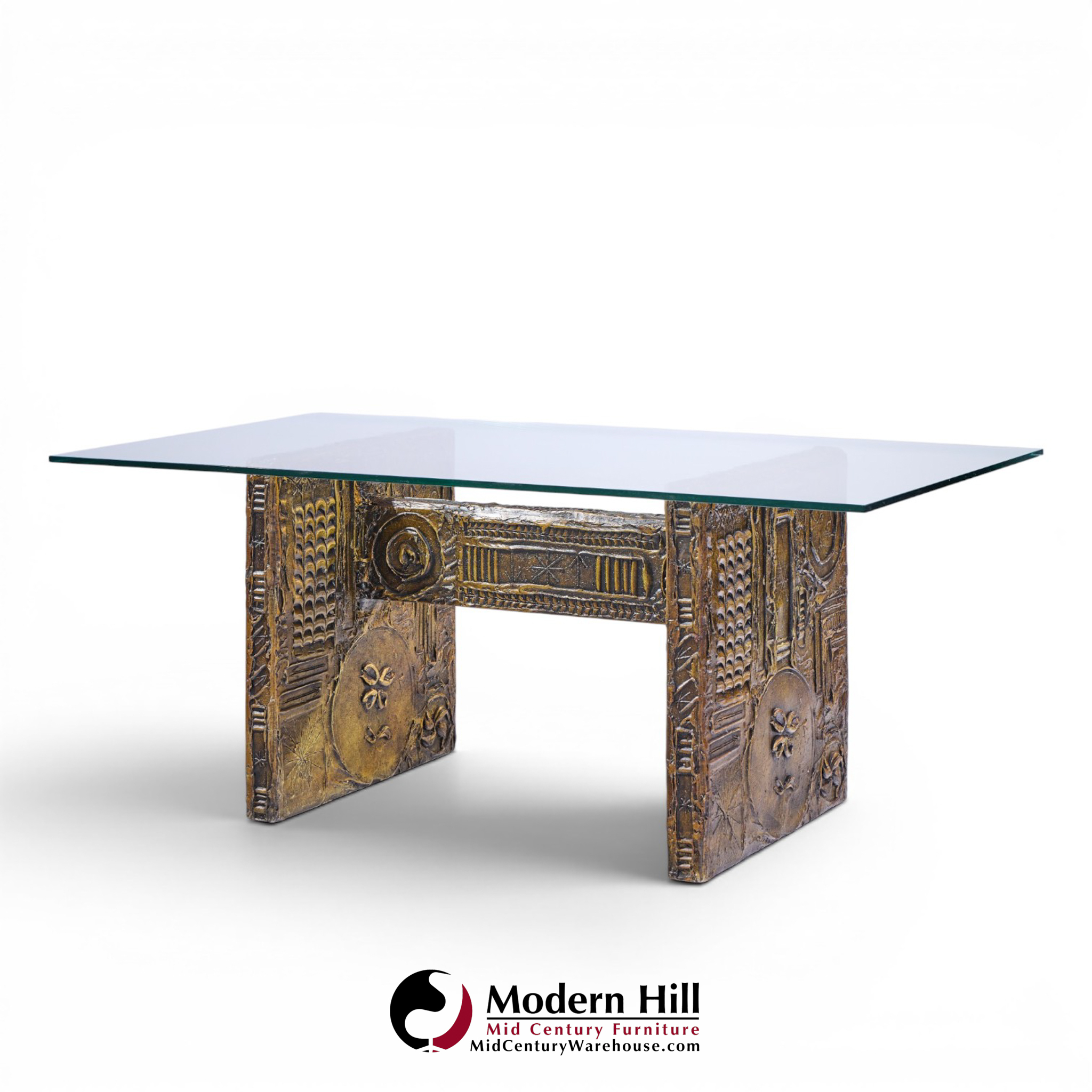 adrian pearsall for craft associates mid century brutalist glass top dining table
