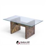 adrian pearsall for craft associates mid century brutalist glass top dining table