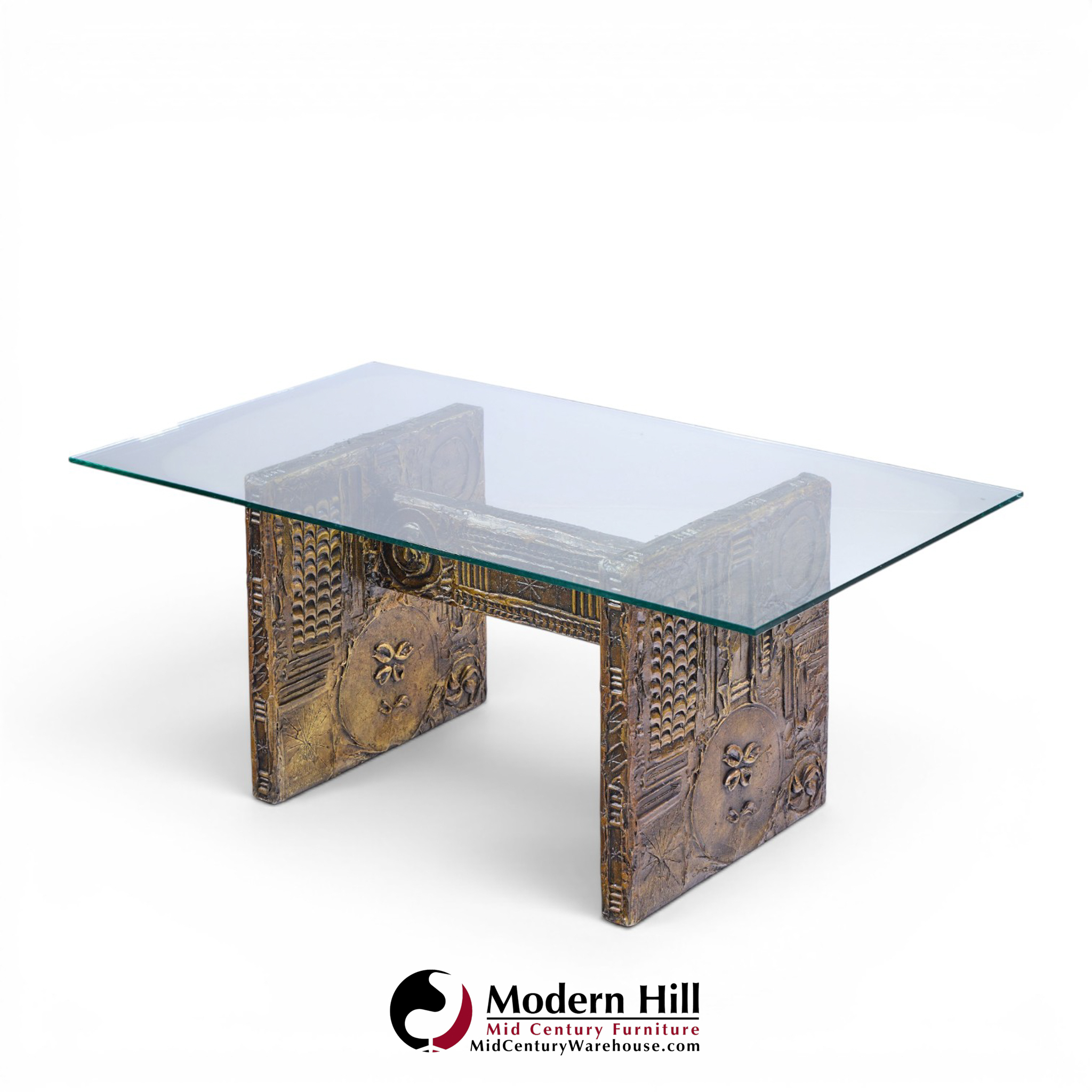 adrian pearsall for craft associates mid century brutalist glass top dining table