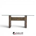 adrian pearsall for craft associates mid century brutalist glass top dining table