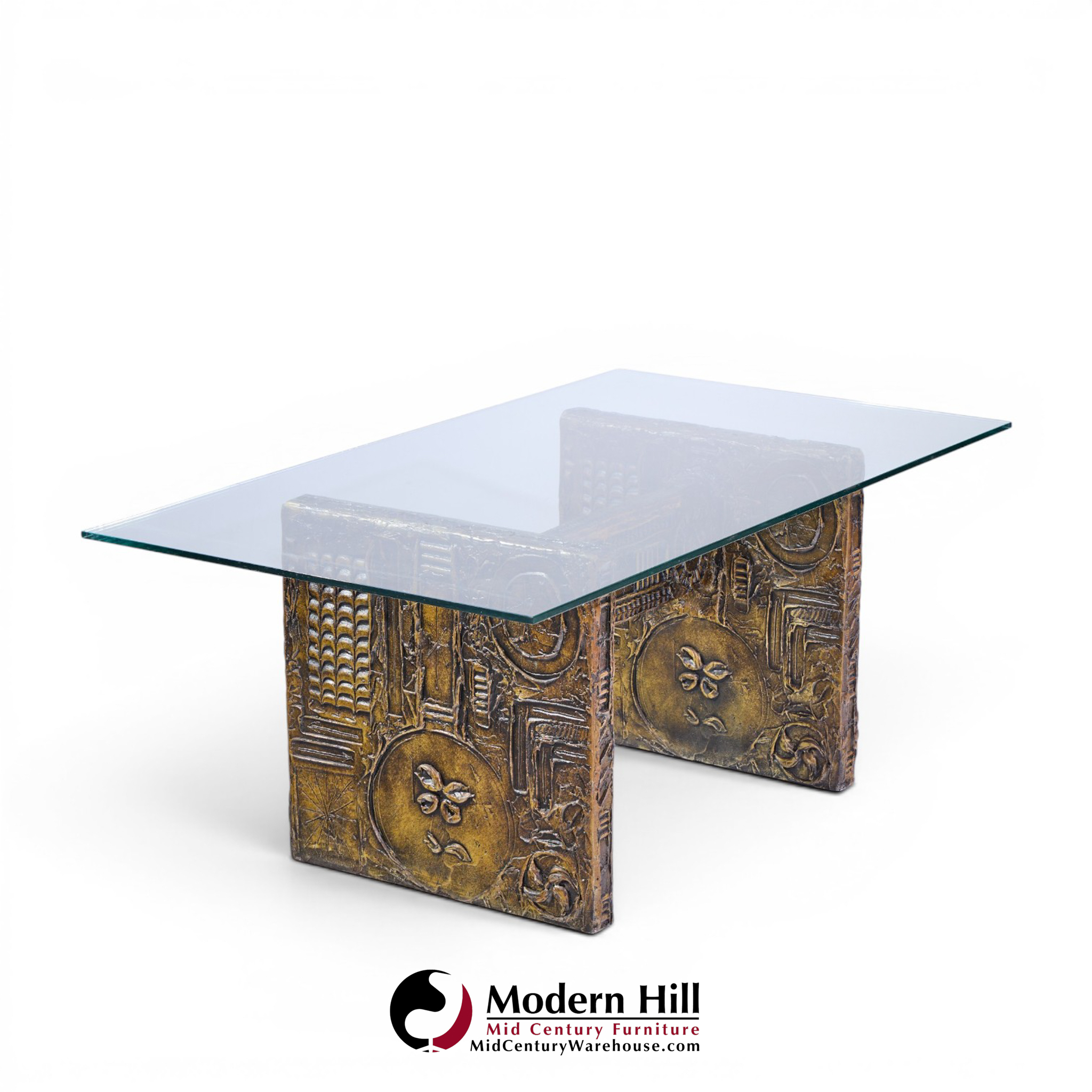 adrian pearsall for craft associates mid century brutalist glass top dining table