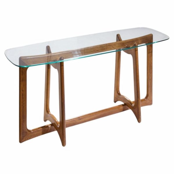 adrian pearsall for craft associates mid century sculptural walnut console table