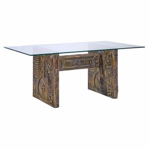 adrian pearsall for craft associates mid century brutalist glass top dining table
