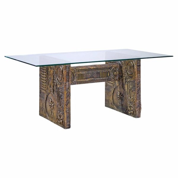 adrian pearsall for craft associates mid century brutalist glass top dining table