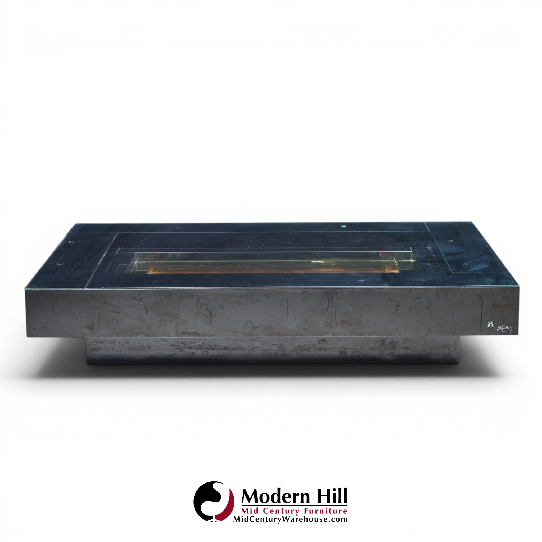 alain delon for maison jansen mid century brass, chrome and lacquered coffee table