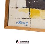 alf kahn mid century signed 1970 swedish oil on canvas painting