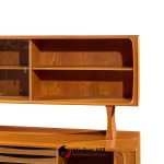 bernhard pedersen mid century danish teak tambour credenza and hutch