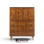 bert england mid century walnut and brass armoire