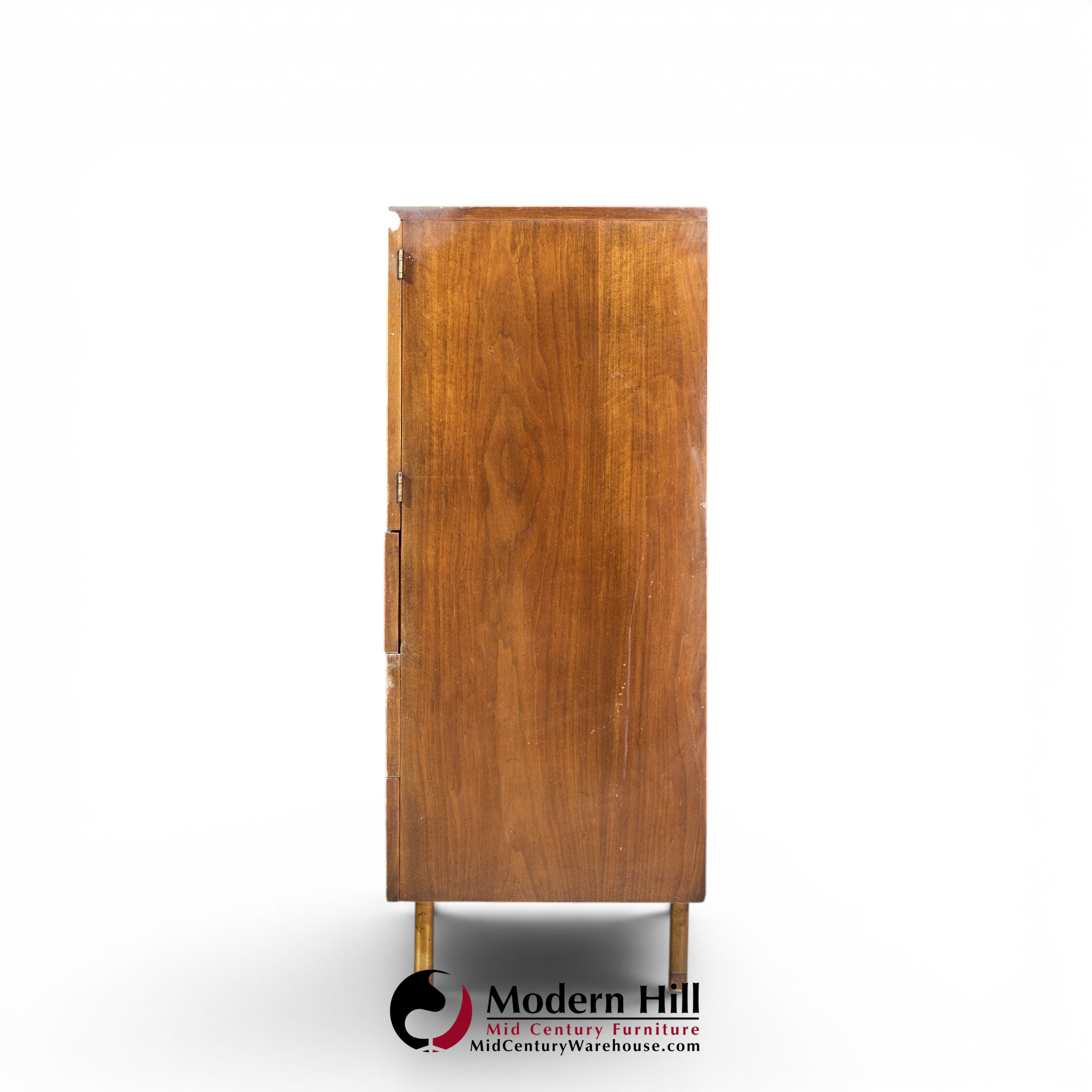 bert england mid century walnut and brass armoire