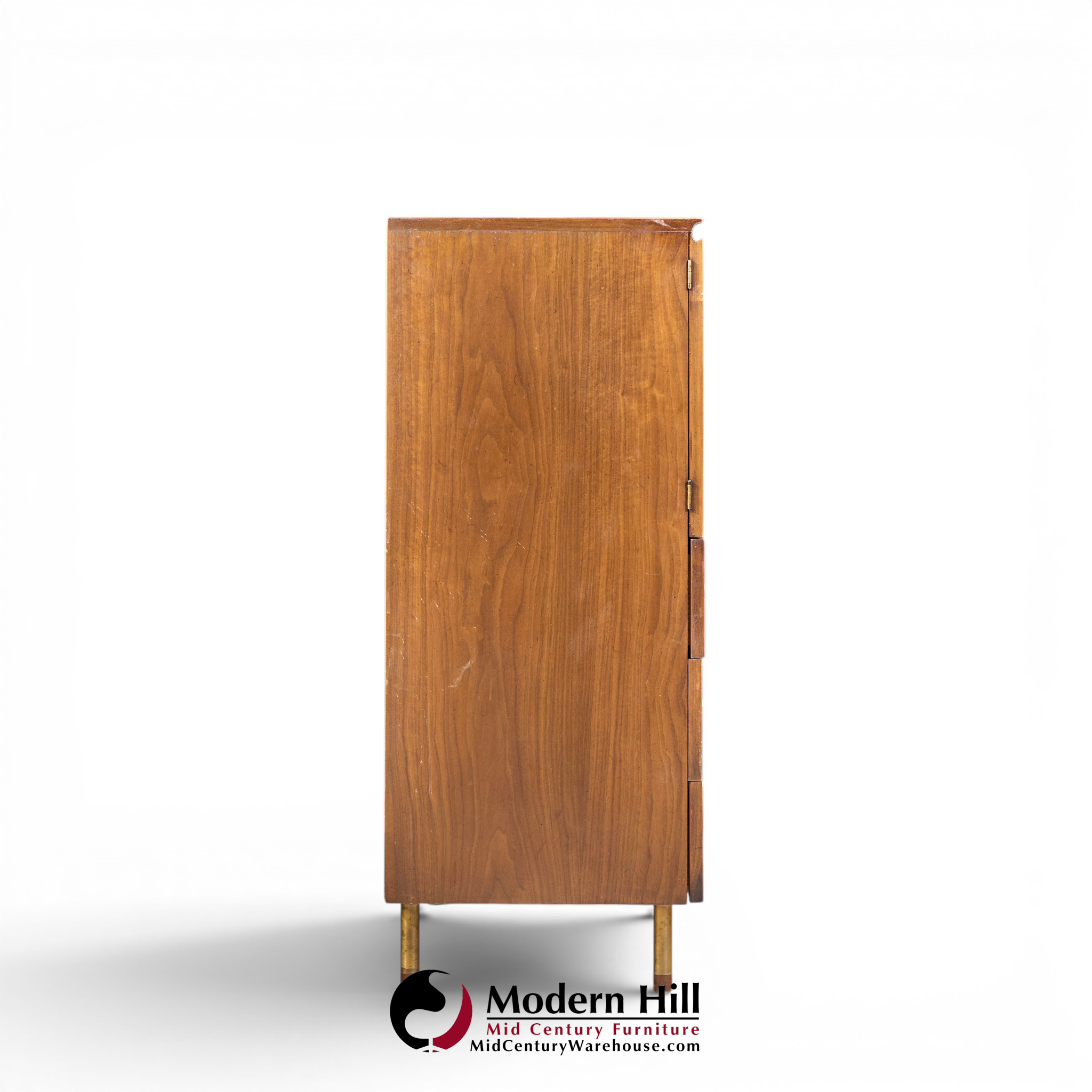 bert england mid century walnut and brass armoire