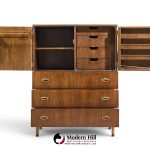 bert england mid century walnut and brass armoire
