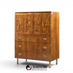 bert england mid century walnut and brass armoire