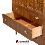 bert england mid century walnut and brass armoire