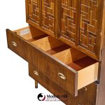 bert england mid century walnut and brass armoire