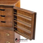 bert england mid century walnut and brass armoire