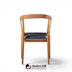 bertha schaefer for singer & sons mid century italian walnut dining chairs - set of 4
