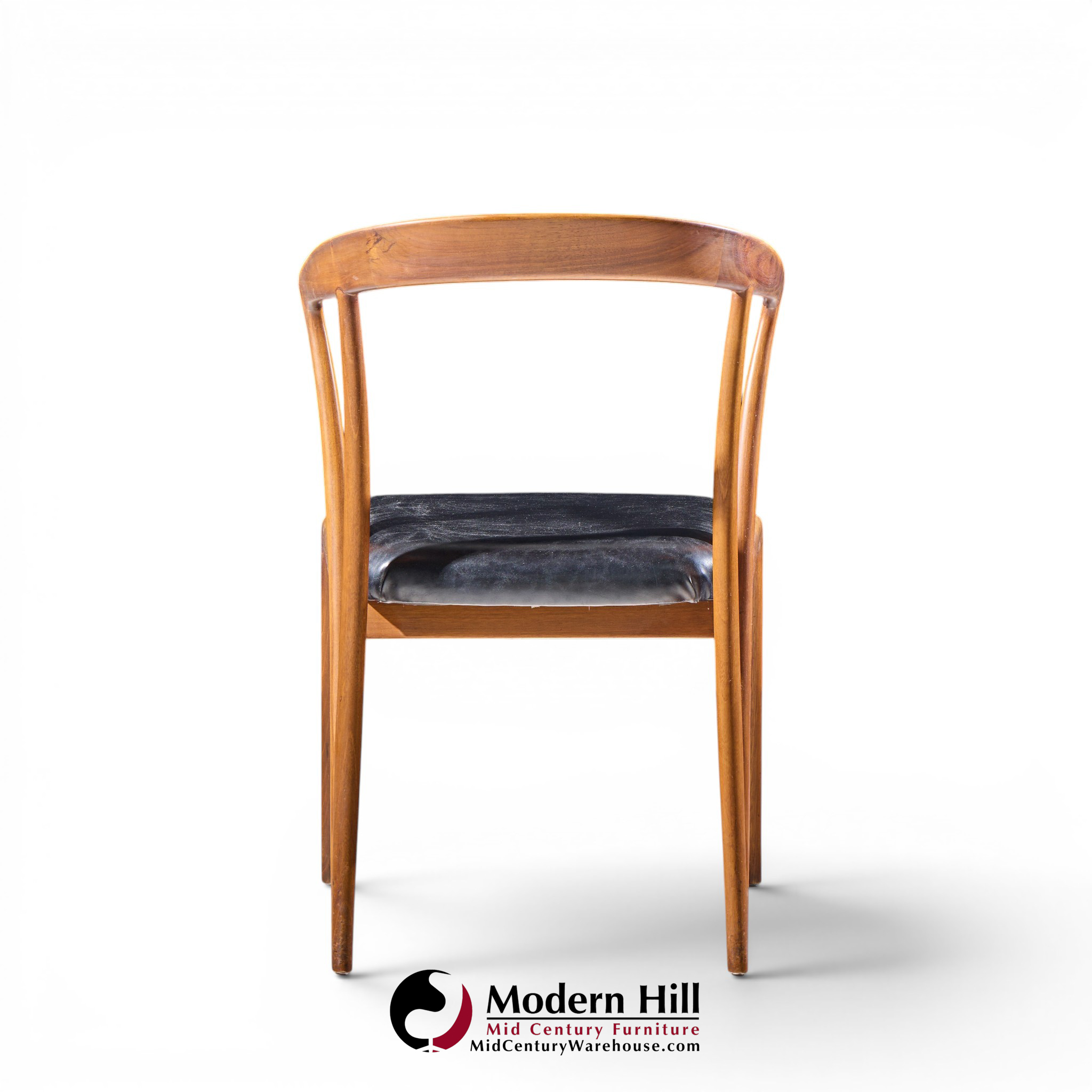 bertha schaefer for singer & sons mid century italian walnut dining chairs - set of 4