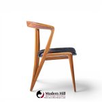 bertha schaefer for singer & sons mid century italian walnut dining chairs - set of 4