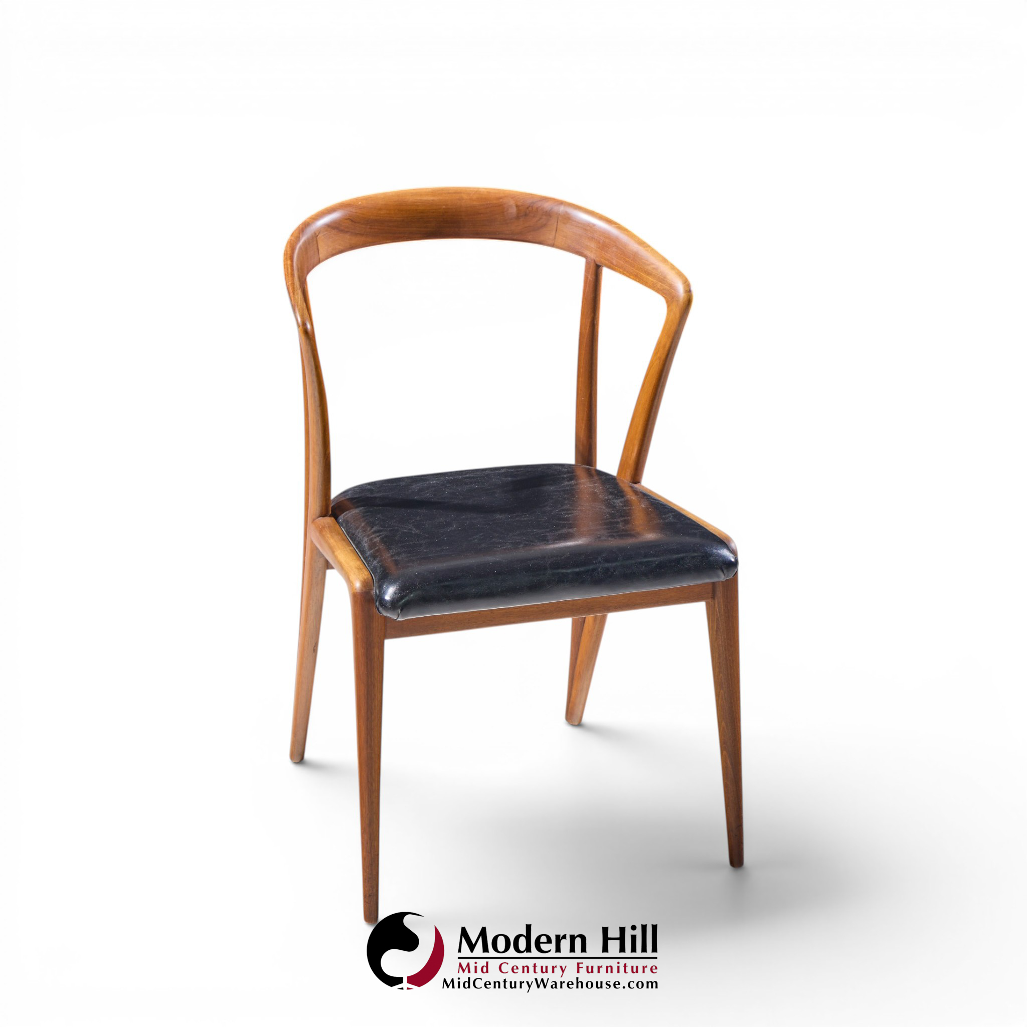 bertha schaefer for singer & sons mid century italian walnut dining chairs - set of 4