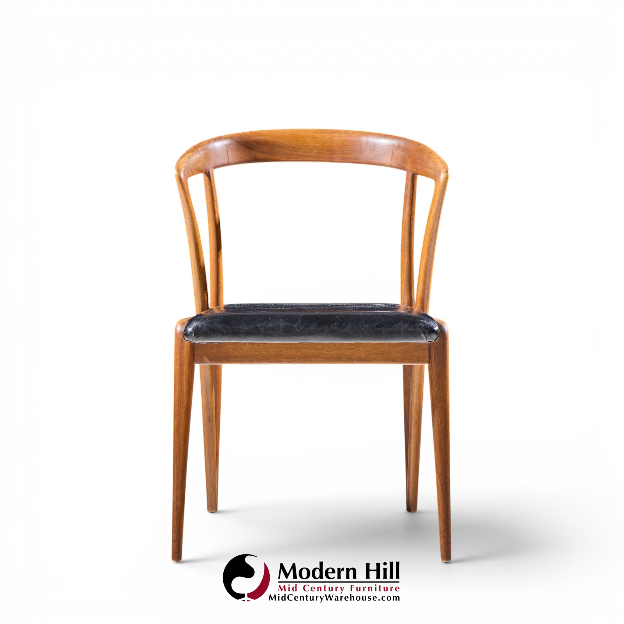 bertha schaefer for singer & sons mid century italian walnut dining chairs - set of 4