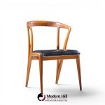 bertha schaefer for singer & sons mid century italian walnut dining chairs - set of 4