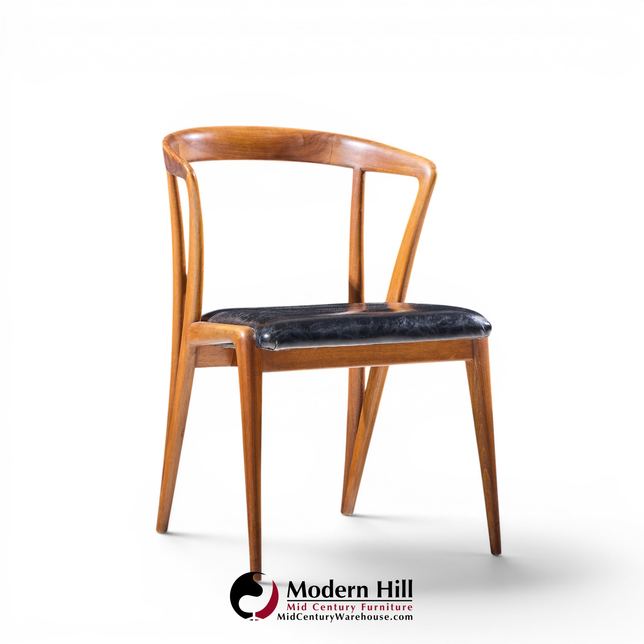 bertha schaefer for singer & sons mid century italian walnut dining chairs - set of 4