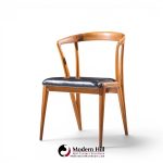 bertha schaefer for singer & sons mid century italian walnut dining chairs - set of 4