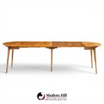 bertha schaefer for singer and sons mid century walnut dining table with 4 leaves